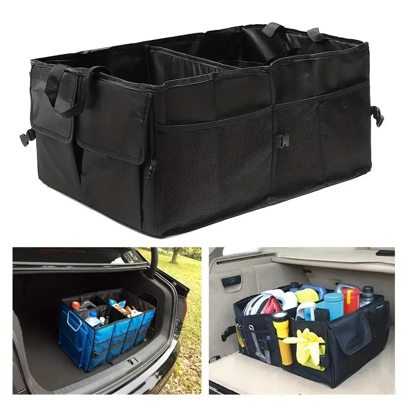 Borsa Organizer Per Bagagliaio Auto In Similpelle Rossa - Fissaggio Con Velcro, 30x15x36 Cm, Accessorio Universale