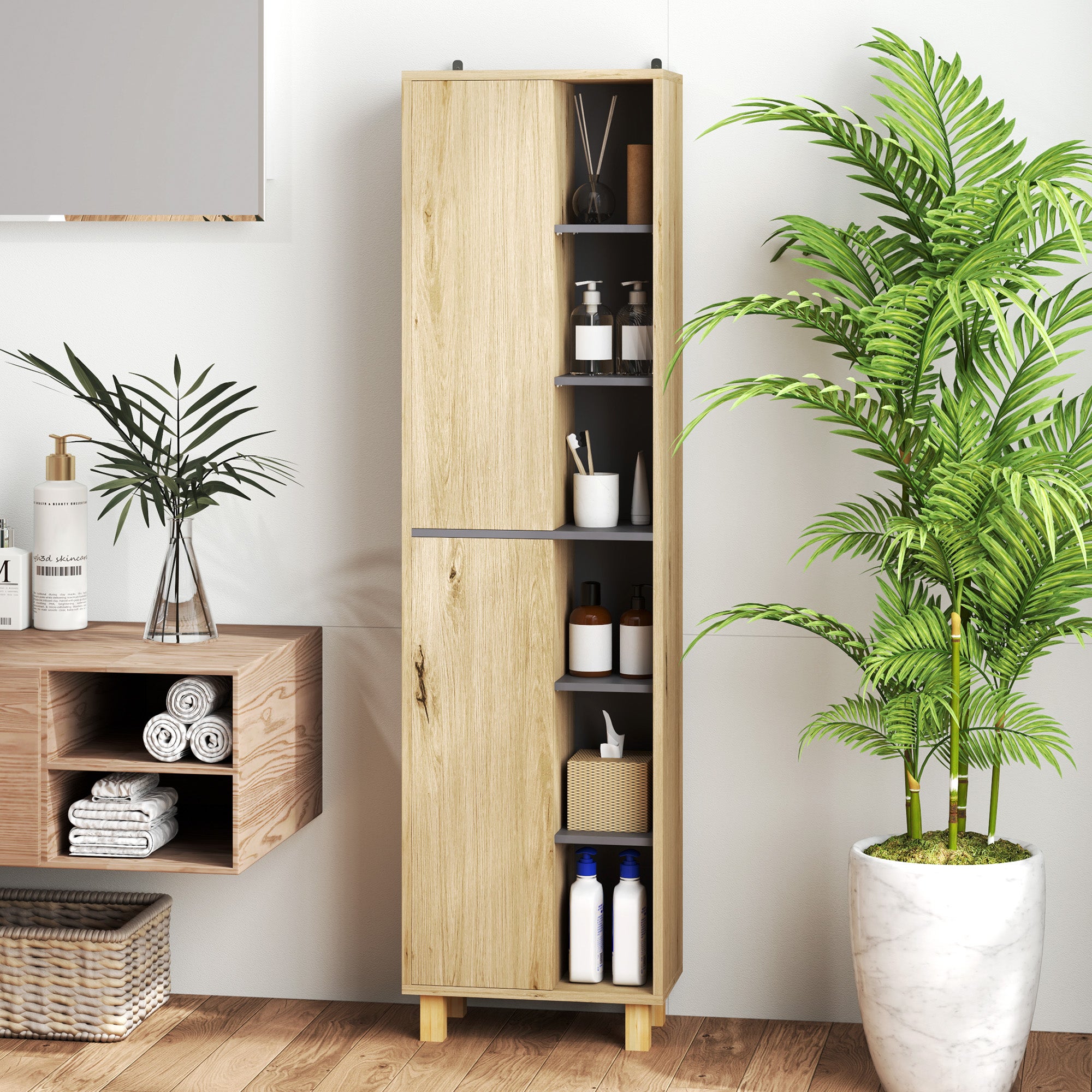 Meuble colonne salle de bain MDF HOMCOM - 7