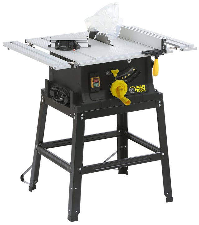 Scie de table 1600W Ø250mm 2 extensions latérales