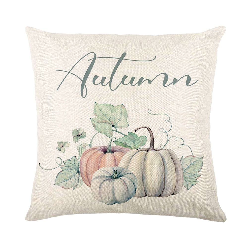 Lot de 4 housses de coussin décoratives citrouilles 45 x 45 cm, pour Thanksgiving, pour canapé, salon, chambre, jardin, décoration d'intérieur - 3