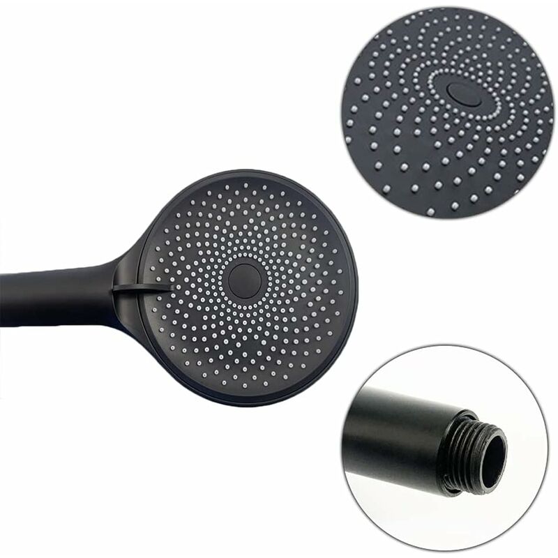 Pommeau Douche Noir, ​Pomme Douche Qualité Supérieure, Haute Pression Shower, Douchette Economie D'eau, Douchettes avec 3 Modes de Jet Haute Pression - 2