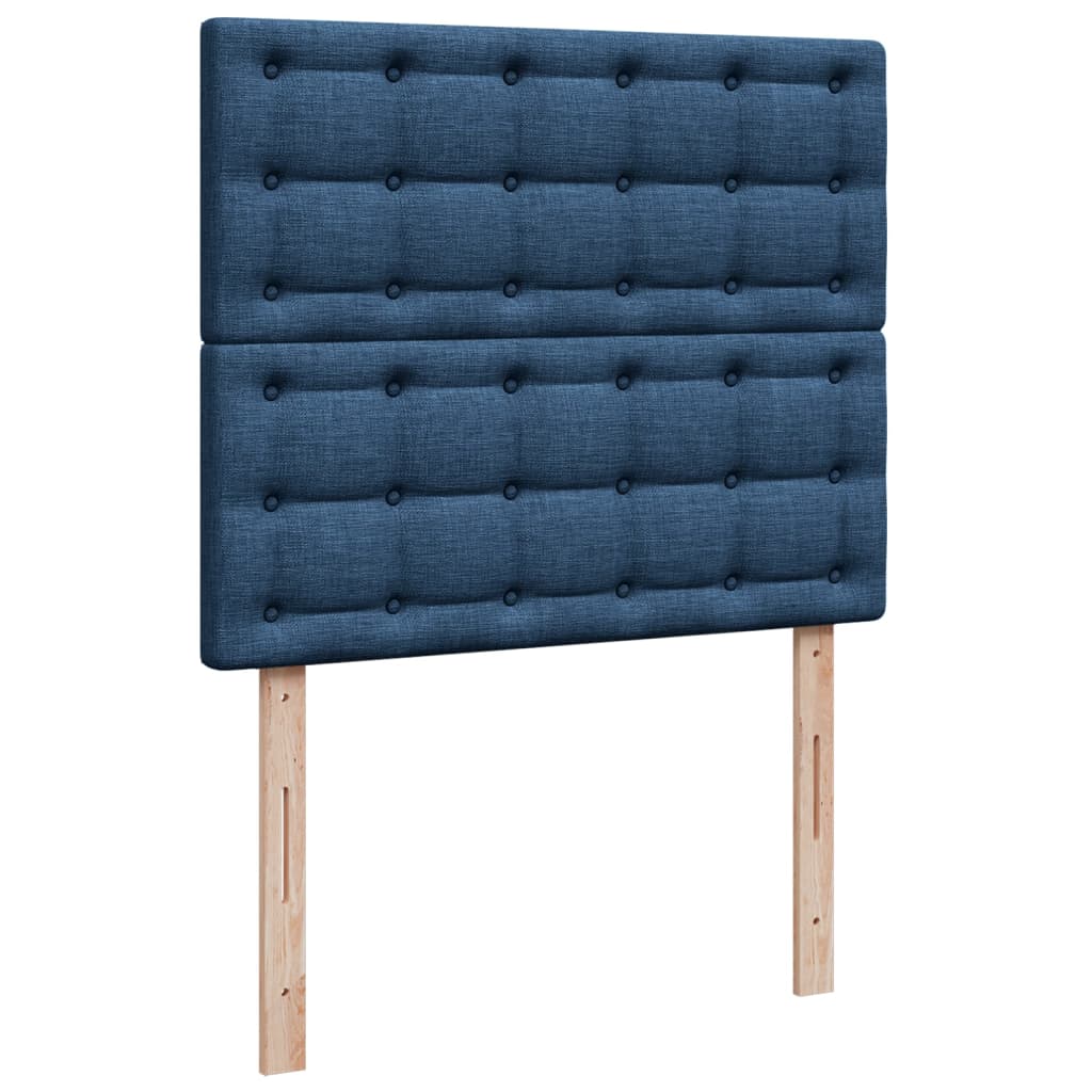 Maison Exclusive - Sommier à lattes de lit avec matelas Bleu 120x200 cm Tissu - 7