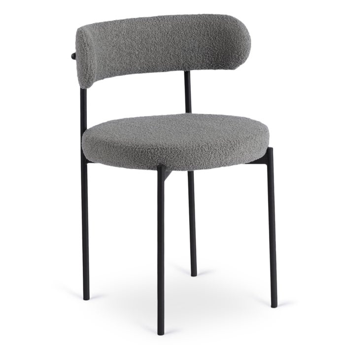 Krzesło Tapicerowane Do Salonu Jadalni Kuchenne Baranek Teddy Szare TULSA