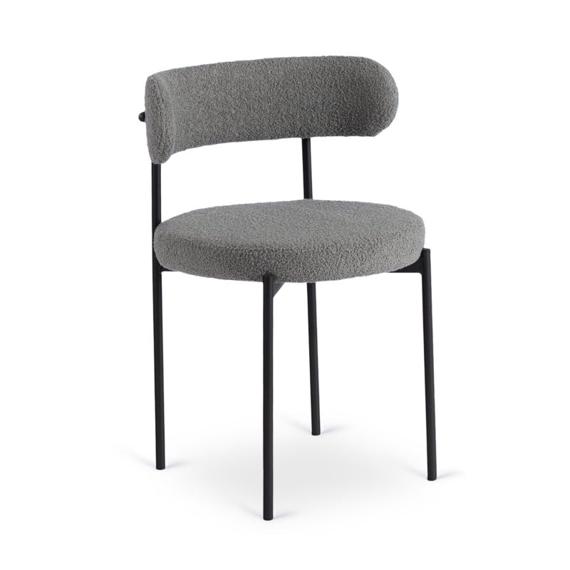 Krzesło Tapicerowane Do Salonu Jadalni Kuchenne Baranek Teddy Szare TULSA