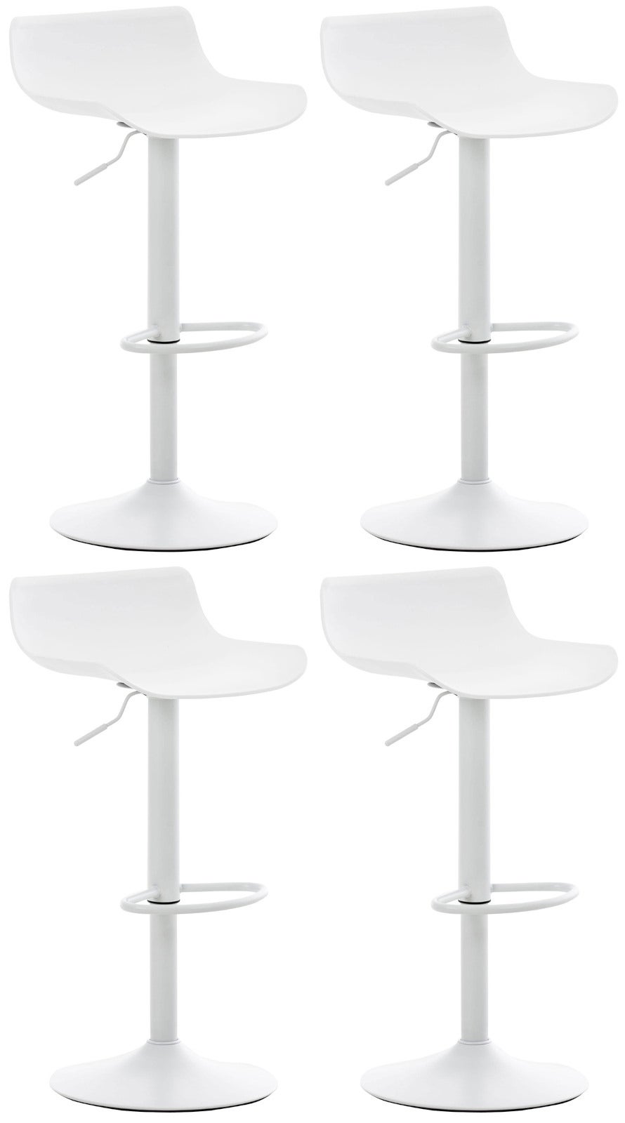 Juego de 4 taburetes de bar aveiro blancos