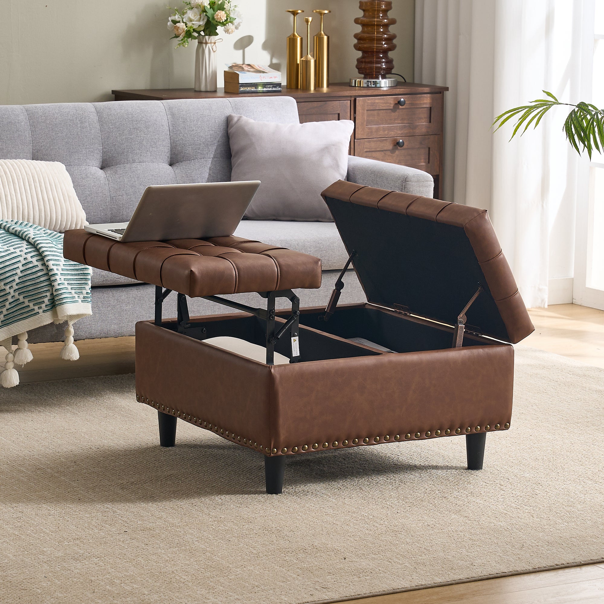 Coffre De Rangement, Banc De Rangement Avec Couvercle En Bois, Solide