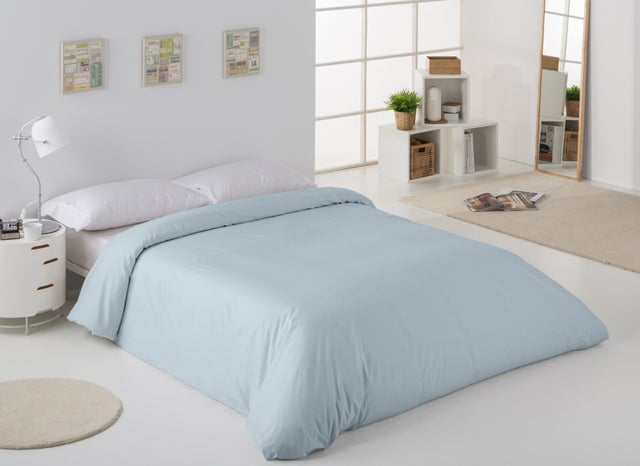 HOUSSE DE COUETTE Lisse bleu ciel - Lit 180/200