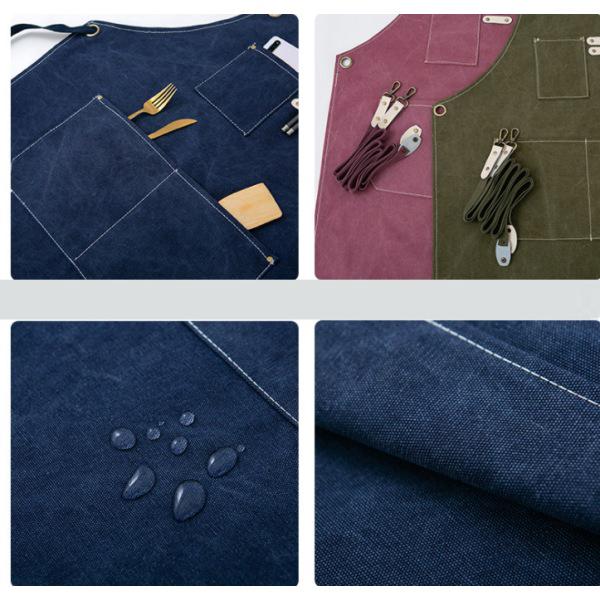 Tablier en toile, barista, fleuriste, coiffeur, coiffeur, fleuriste, restaurant, bar, vêtements de travail (marron), - 2