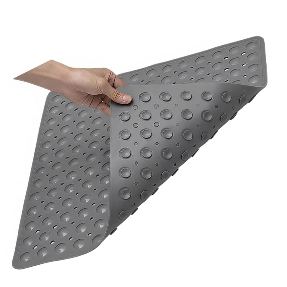 Mata antypoślizgowa pod prysznic z przyssawkami, antypoślizgowa mata prysznicowa odporna na pleśń, możliwość prania w pralce, 53 * 53 cm (szara)