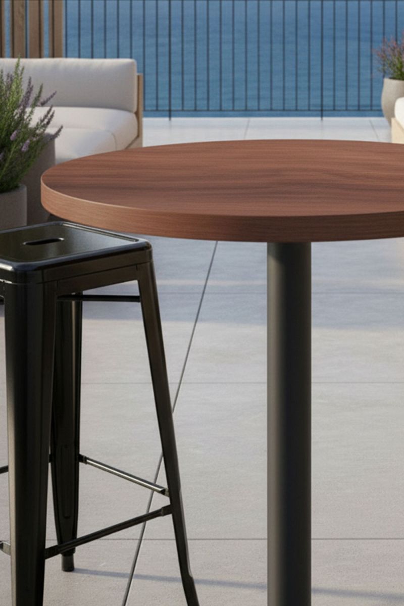 Regalos miguel - mesas - mesa kuat alta redonda 60 cm - negro