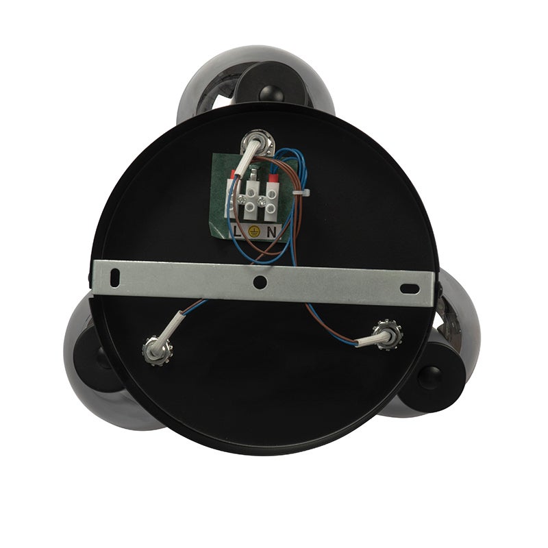 Plafonnier spot noir avec verre fumé 3 lumières - Vidro - 6