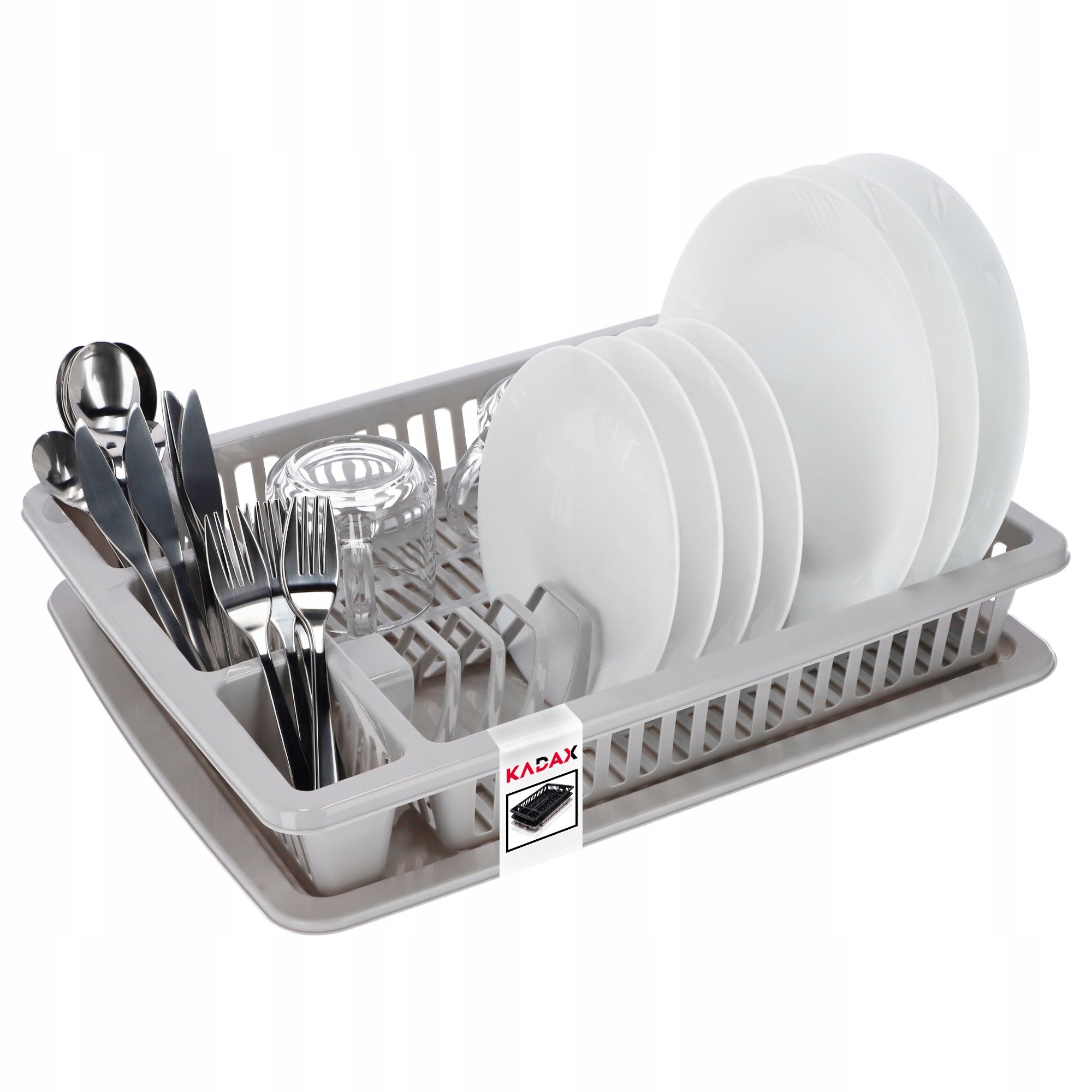 OCIEKACZ SUSZARKA DO NACZYŃ NA SZTUĆCE DUŻA STOJĄCA TACKA PLASTIKOWA 46cm