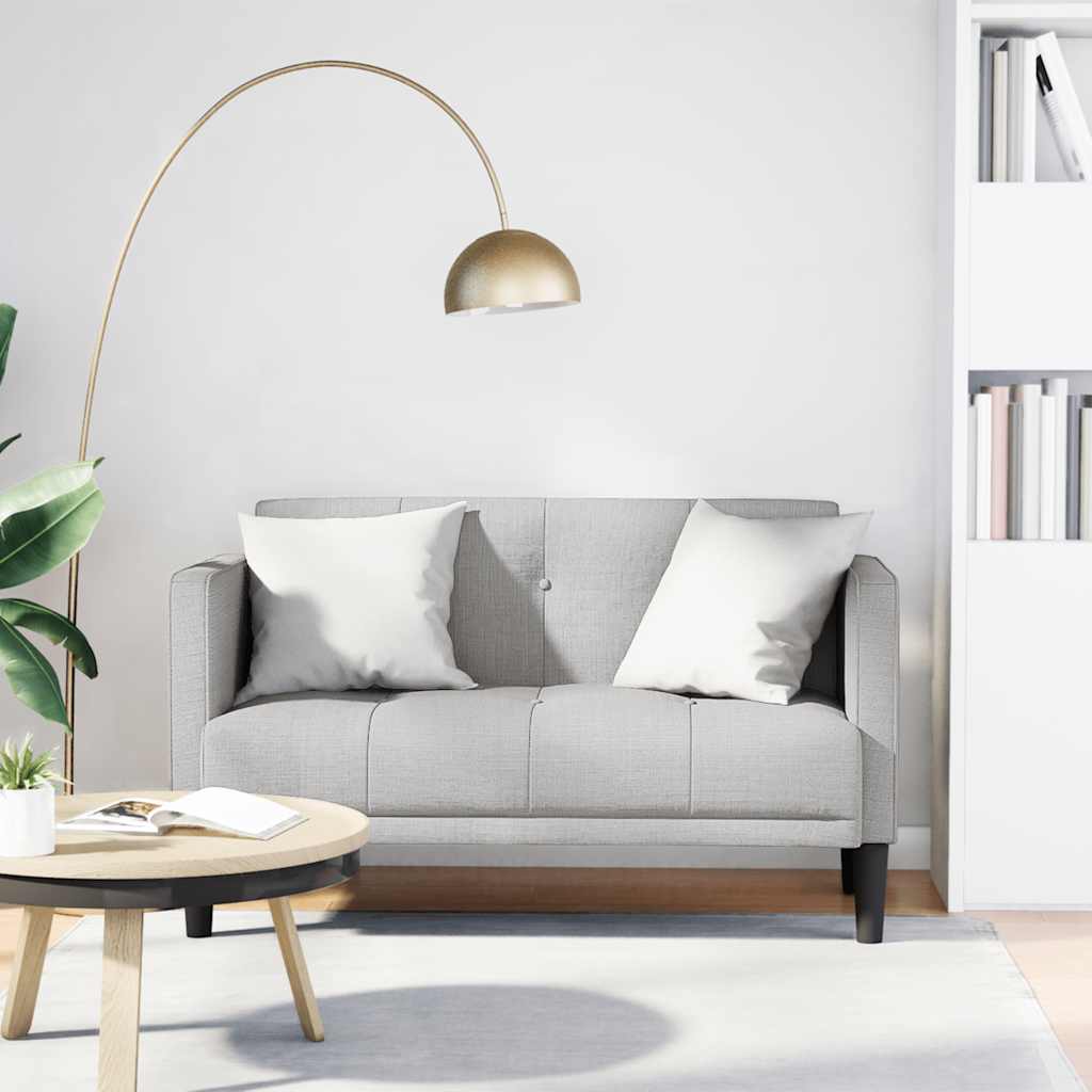 Vidaxl Sofá De Dos Plazas Color Nube, 111 Cm, De Tela Gris , Leroy Merlin