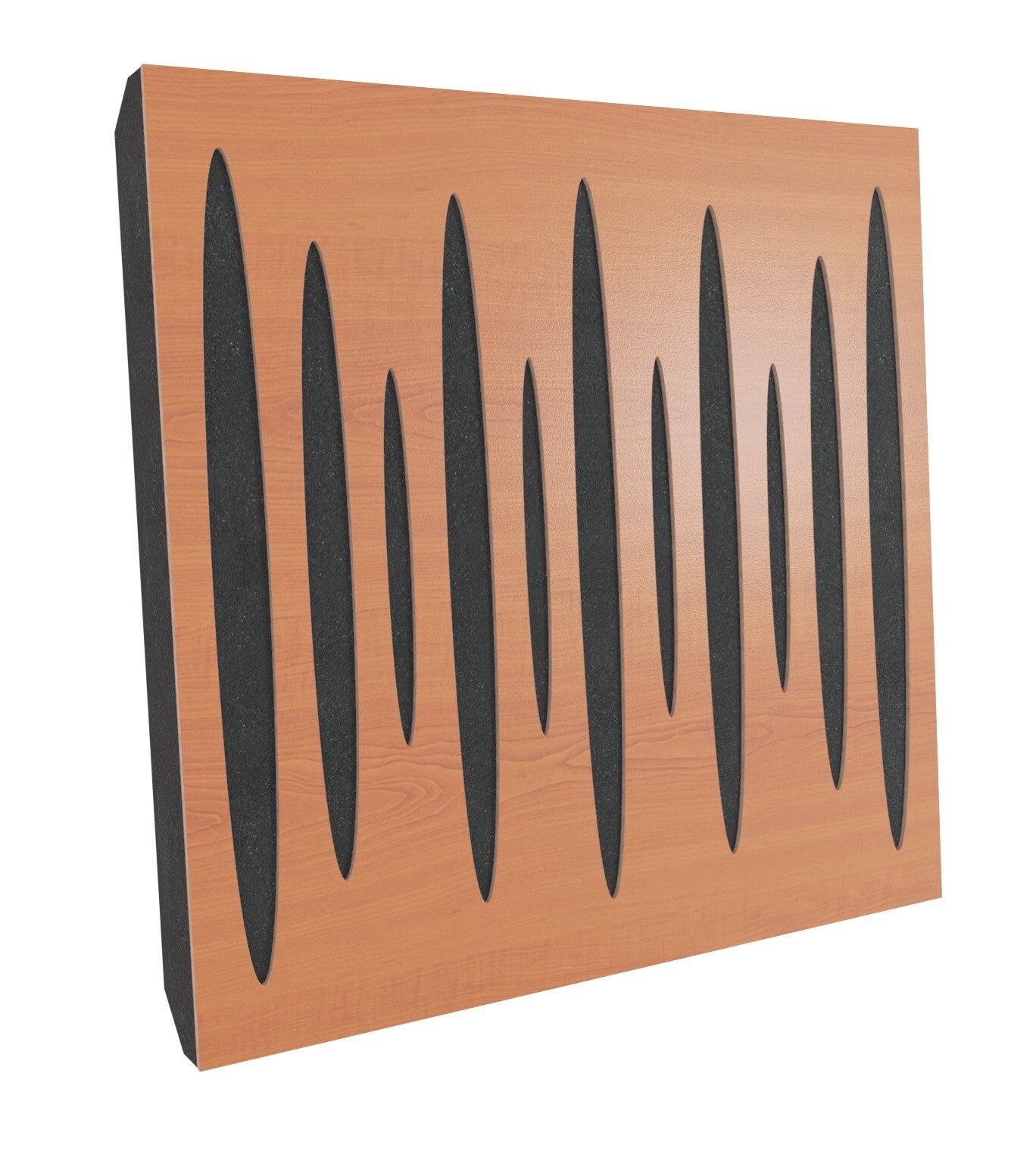 Lot de 4 Panneaux acoustiques insonorisants PULSAR 50x50x5 cm - 1 m² surf.totale - MDF perforé laminé et mousse acoustique - Cerise - 2