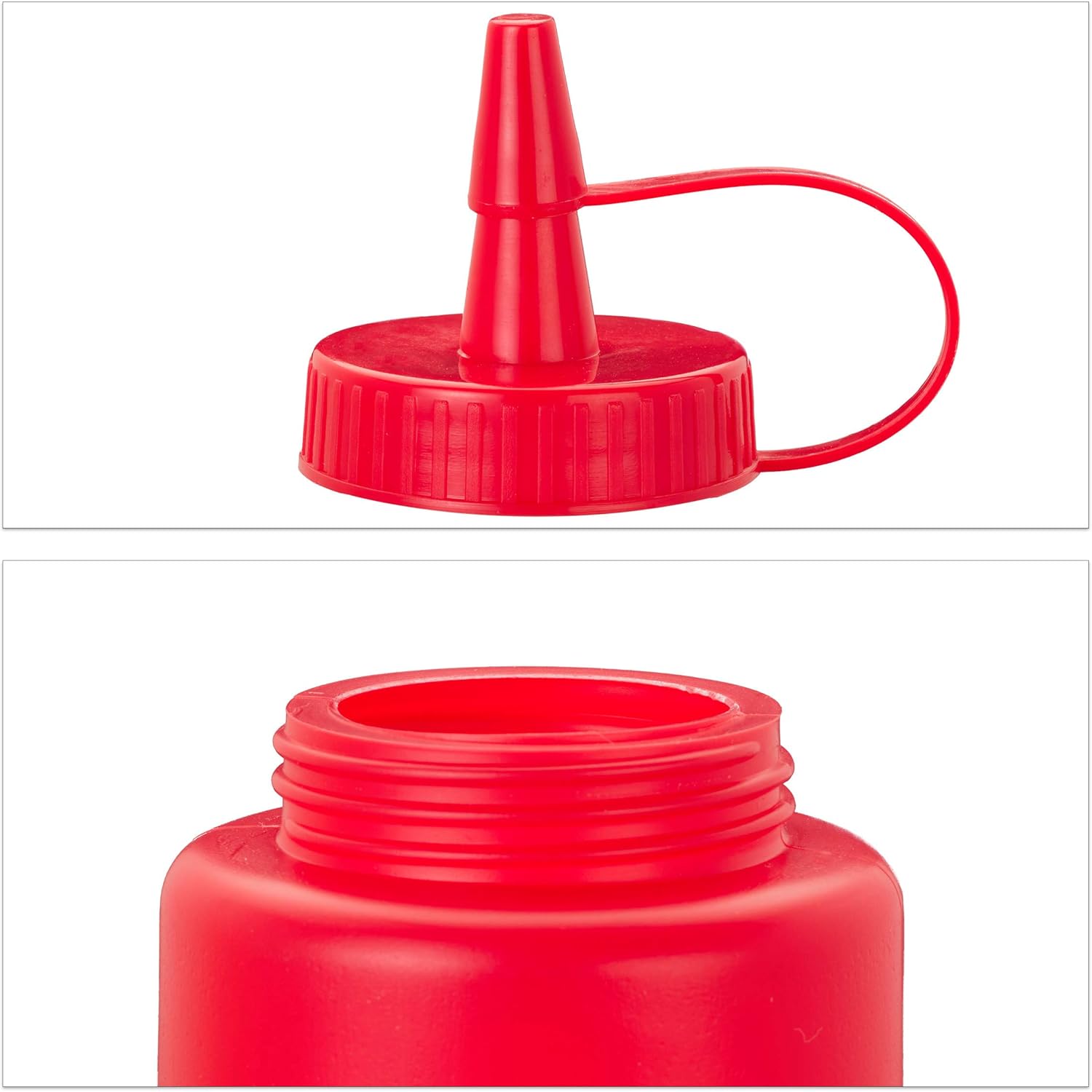 Bouteille à sauce, lot de 9, rechargeable, 400 ml, squeeze bottle, récipient plastique, rouge/jaune/blanc - 6