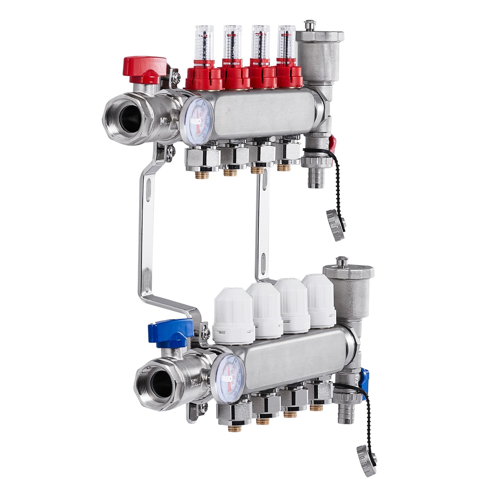 Collecteur De Chauffage Au Sol VEVOR 5 Branches - Avec Tubes PEX 1/2", Acier Inox, Neuf