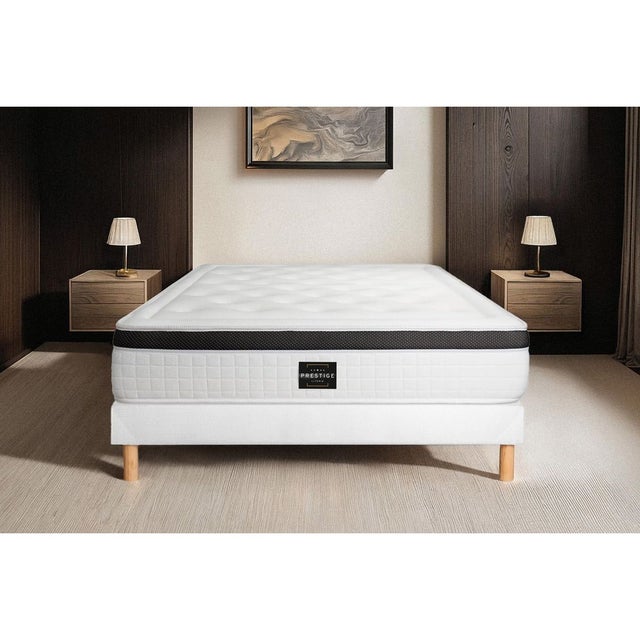 Ensemble Hôtel Confort Sommier + Matelas 120x190 cm | Hauteur 30cm | Mousse Haute Résilience | 4 Pieds | Confort Ferme - Maison Ensemble Hôtel Confort Sommier + Matelas 120x190 cm | Hauteur 30cm | Mousse Haute Résilience | 4 Pieds | Confort Ferme - Maison