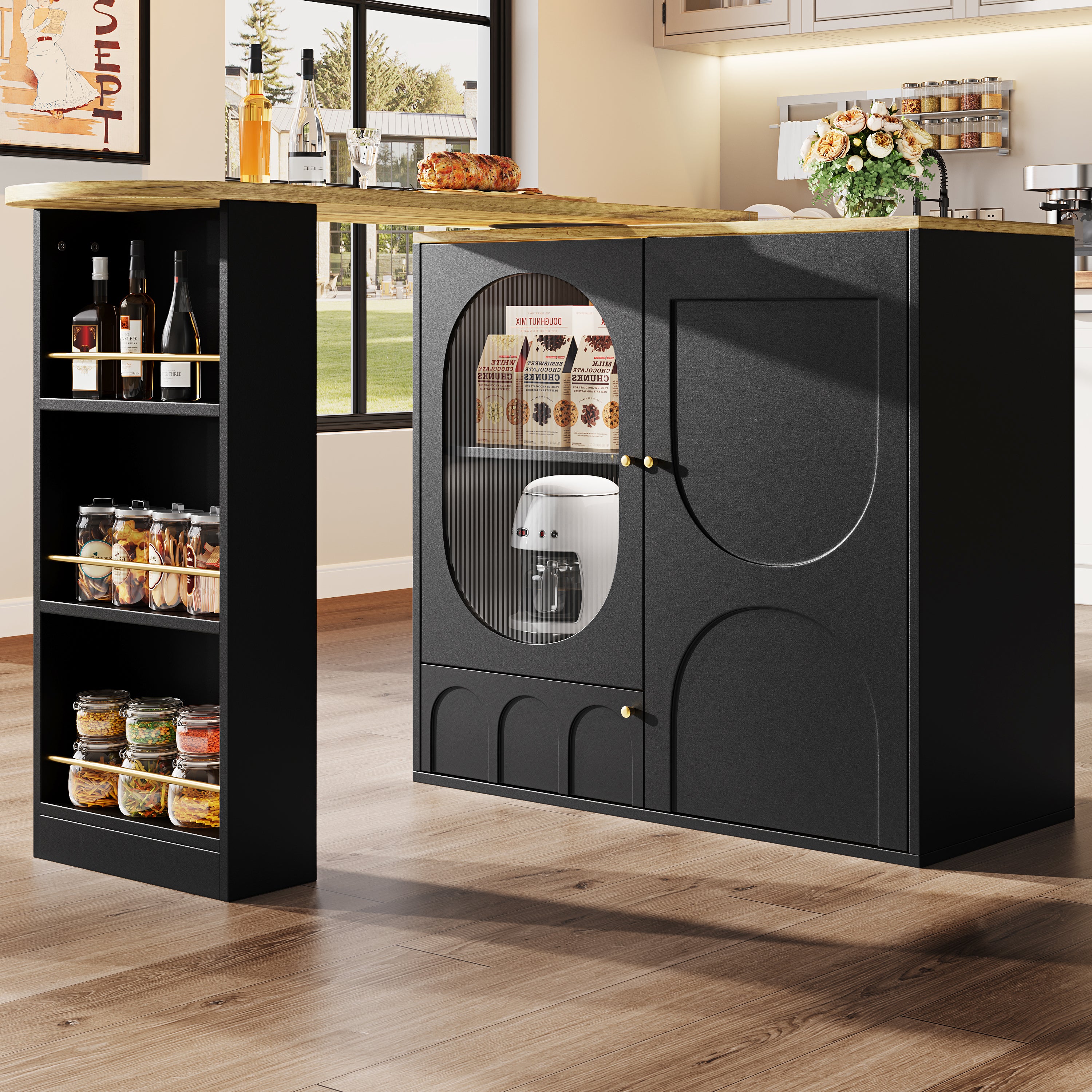 OOIILLEE Table De Bar Rotative 360° - Meuble Salle à Manger Moderne