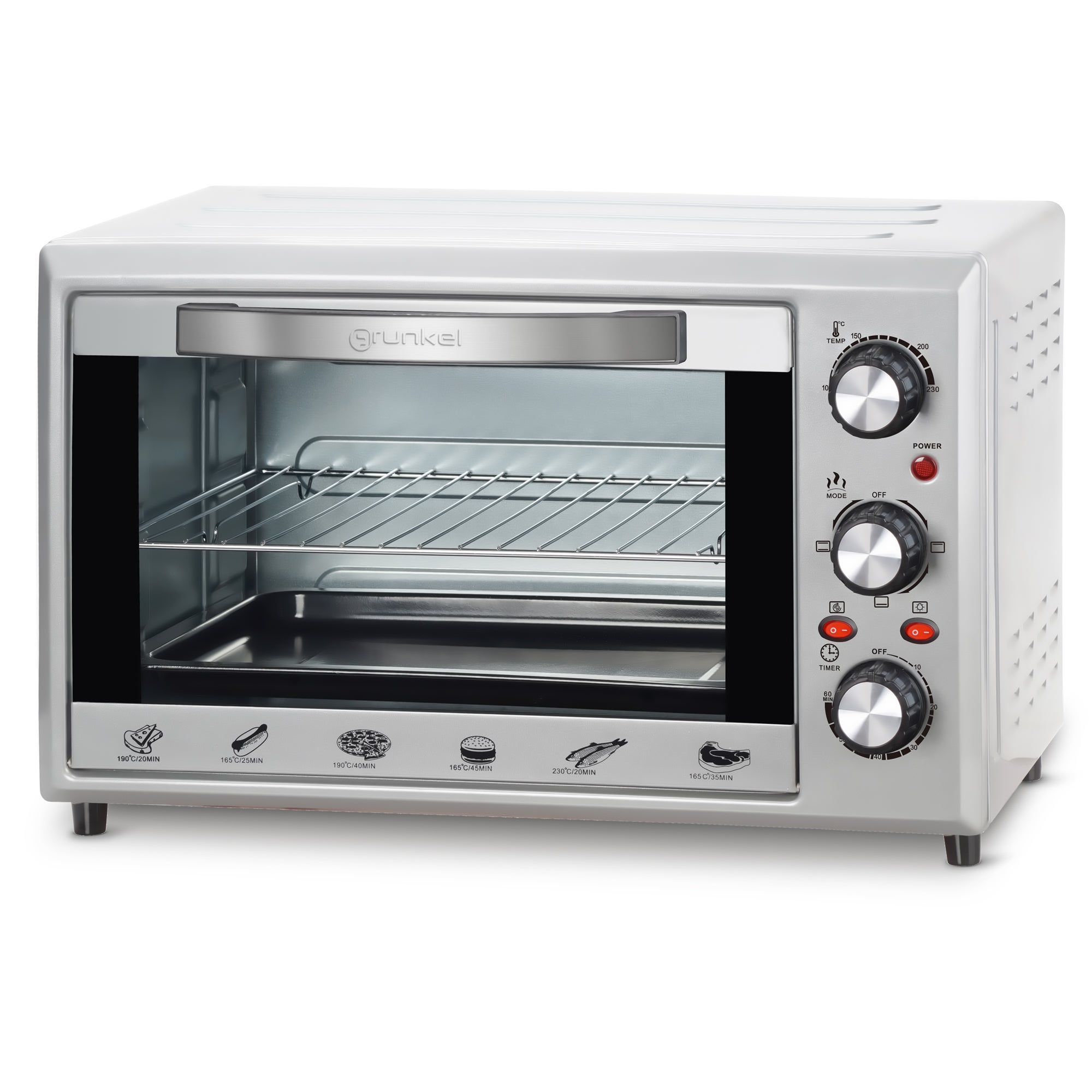 Grunkel Plateado Horno Eléctrico 28Lt Resistencia M Hr-28 Silver - Imagen 2