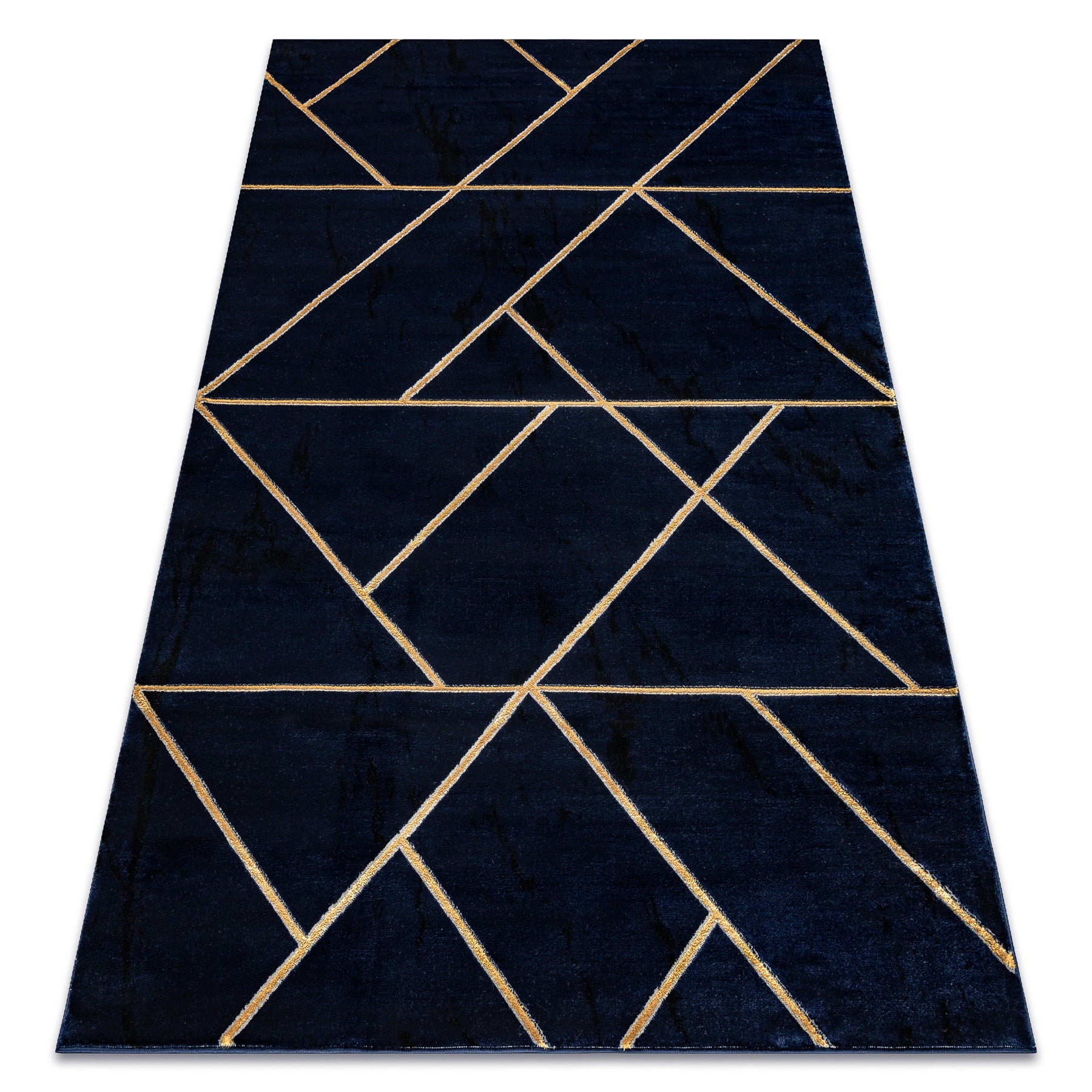 Dywan EMERALD ekskluzywny 1012 glamour, stylowy geometryczny granatowy / złoty 140x190 cm