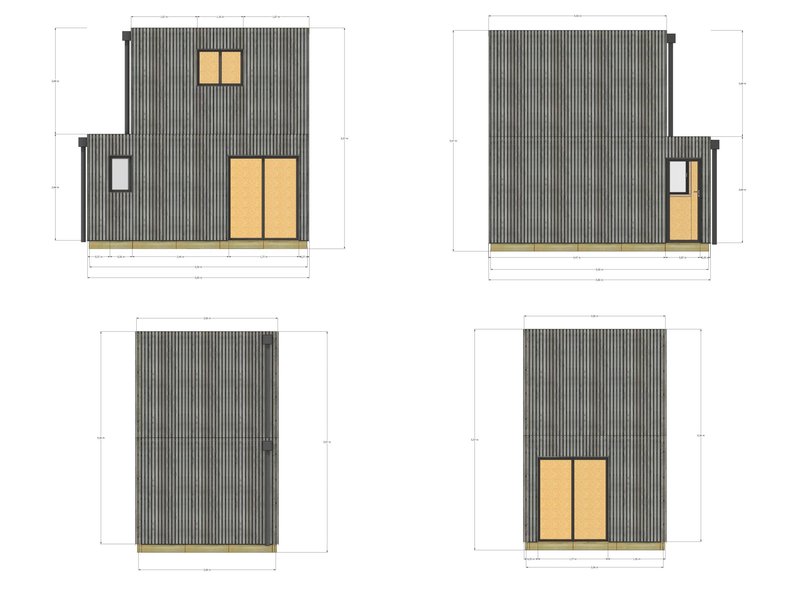 Studio de jardin 4 saisons en bois 5,5 x 3,5 x 2,7 m / isolation RE2020 avec plancher isolé avec mezzanine et terrasse / menuiseries alu k-line - 4