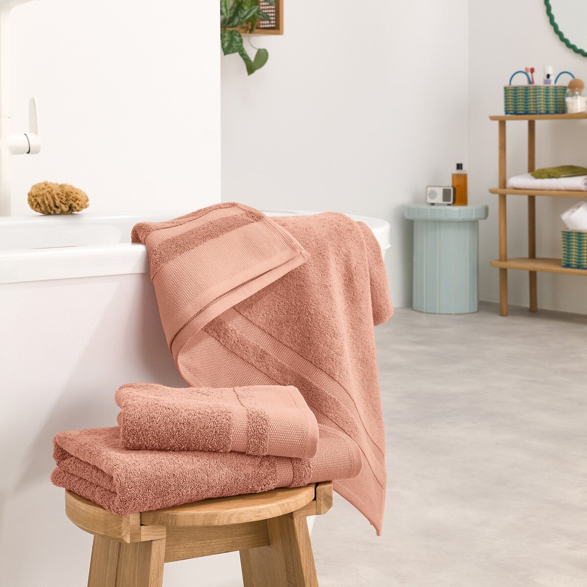 Maxi drap de bain en coton Égyptien 600g/m2, Kheops - Vieux rose - 86 x 150 cm - 2