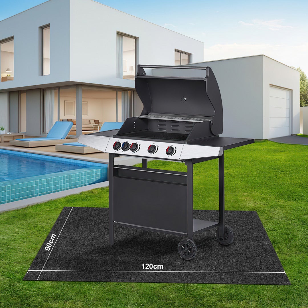 Mata pod grill 90x120 cm, ochrona podłoża zewnętrznego, odporna na olej, powierzchnia wodoodporna, do ogrodu i na taras
