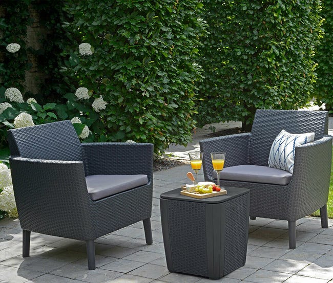 Set da Giardino Rattan Salottino Terrazzo Esterno Vimini Salemo