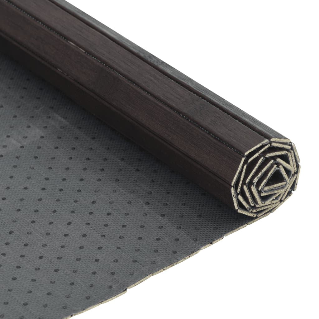 Tapis rectangulaire marron foncé 100x500 bambou - 5