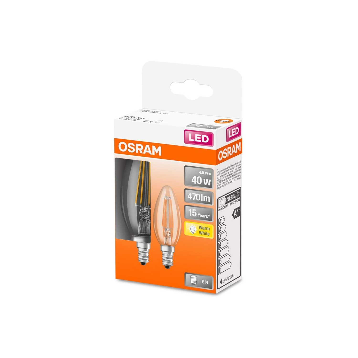 Osram - led star classic b fil (40) 4w/827 e14 box2 - 4058075330511 ...
