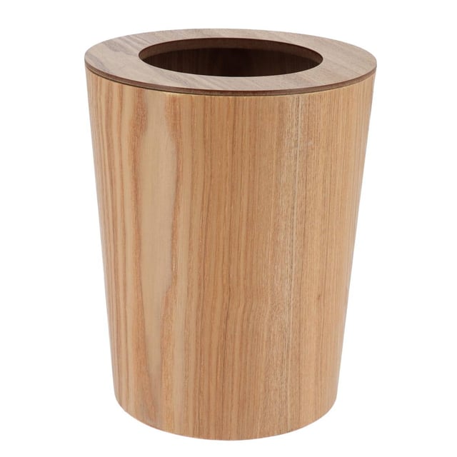 Poubelle bois facon chene 9l - bois naturel - Tendance