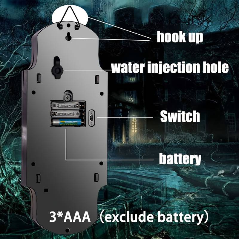 Sonnette Halloween à Détection - Effets Lumineux et Sonores Effrayants - Décoration Animatronic - 8