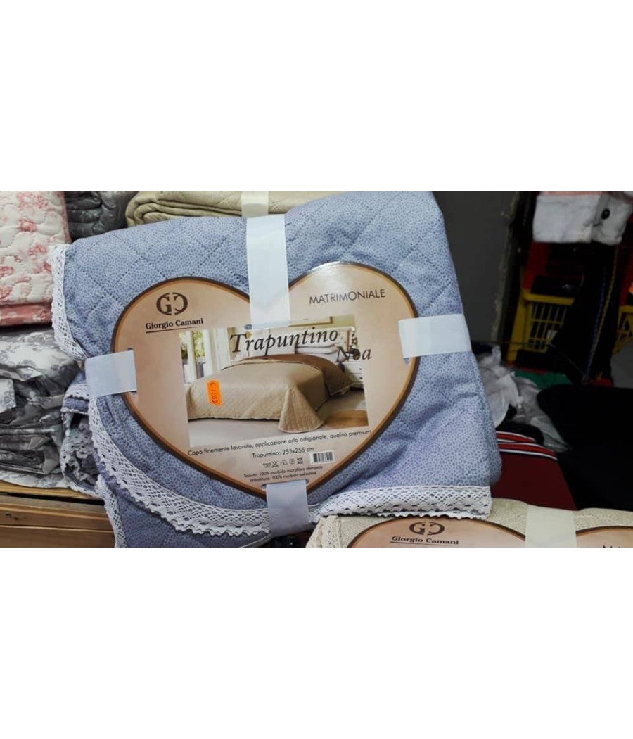 Trade Shop - Trapuntino Matrimoniale 255x255cm Con Bordi Merlettati Colore E Fantasia Casuale - - 4