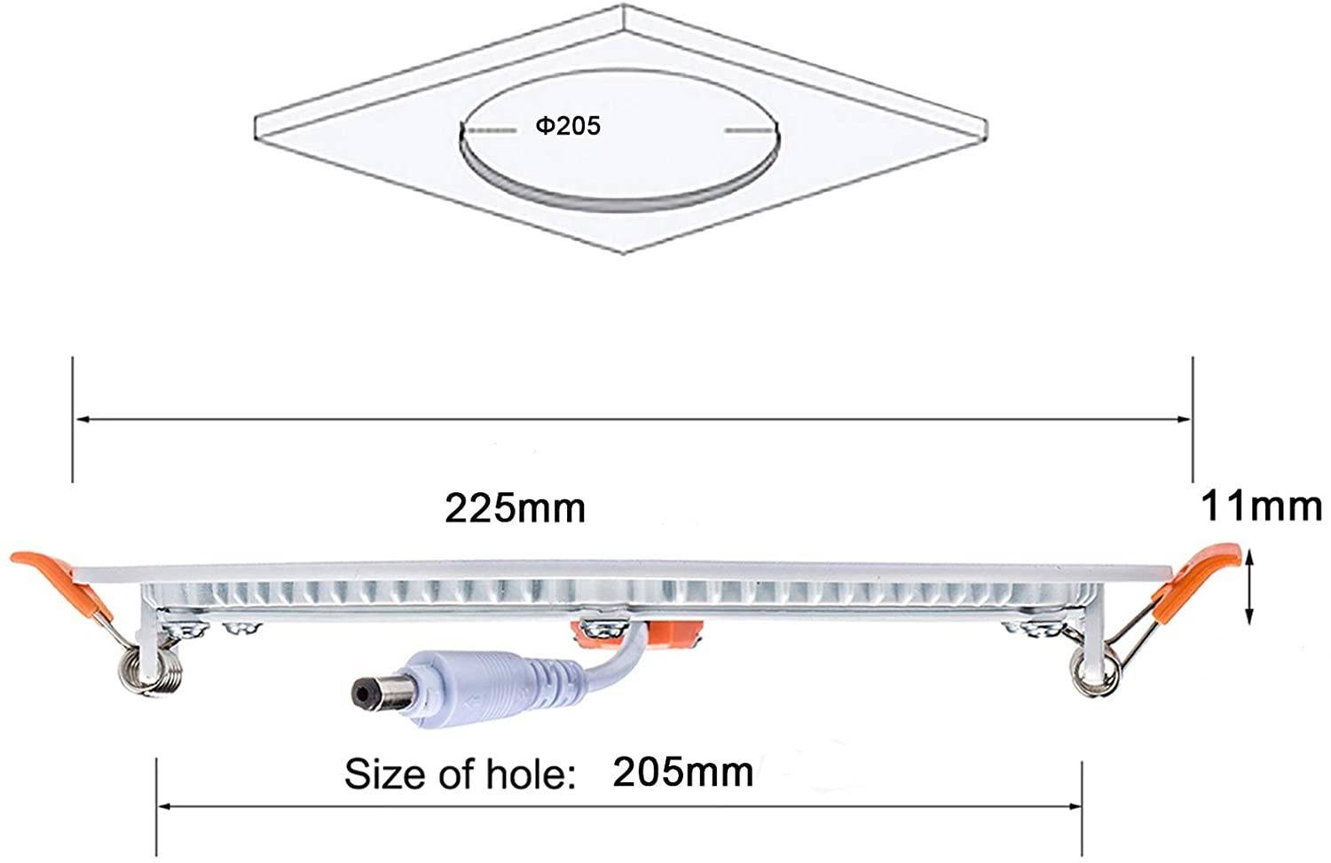 Spot LED encastrable circulaire 18W - Découpe Ø 205 mm - Garantie 5 ans - Blanc Neutre - 6