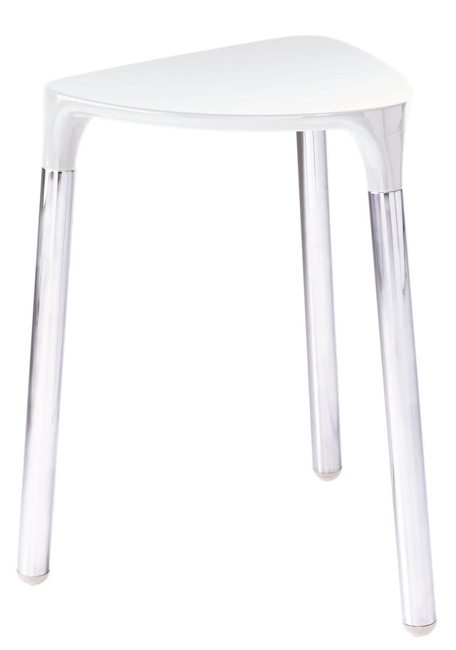 Tabouret en résine thermoplastique blanc
