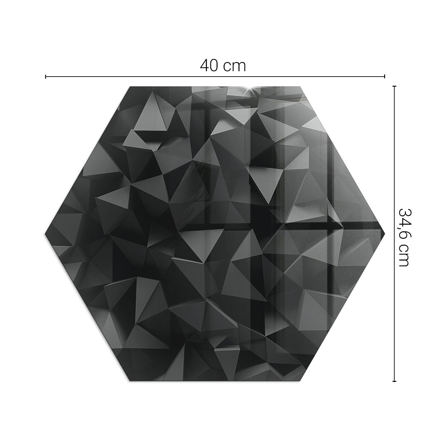 Ochronna szklana podkładka pod kominek - 40 cm - Trójwymiarowa geometria - TULUP - 2
