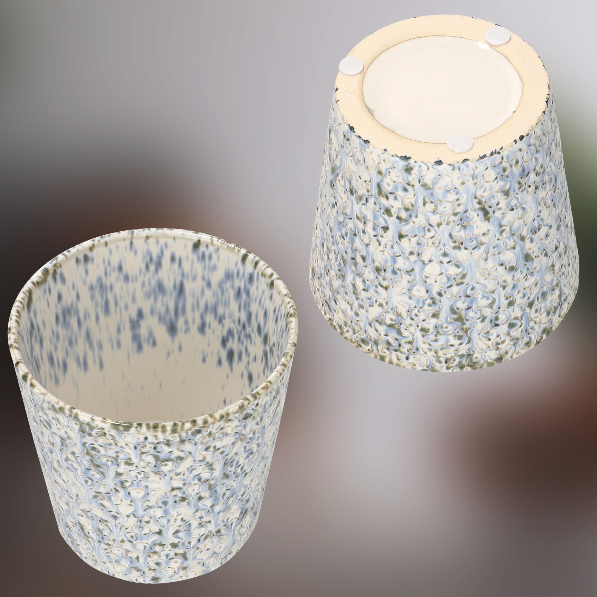 Donica 15cm doniczka osłonka trapezowa ceramika szkliwiona na kwiaty domowa - KOTARBAU - 6