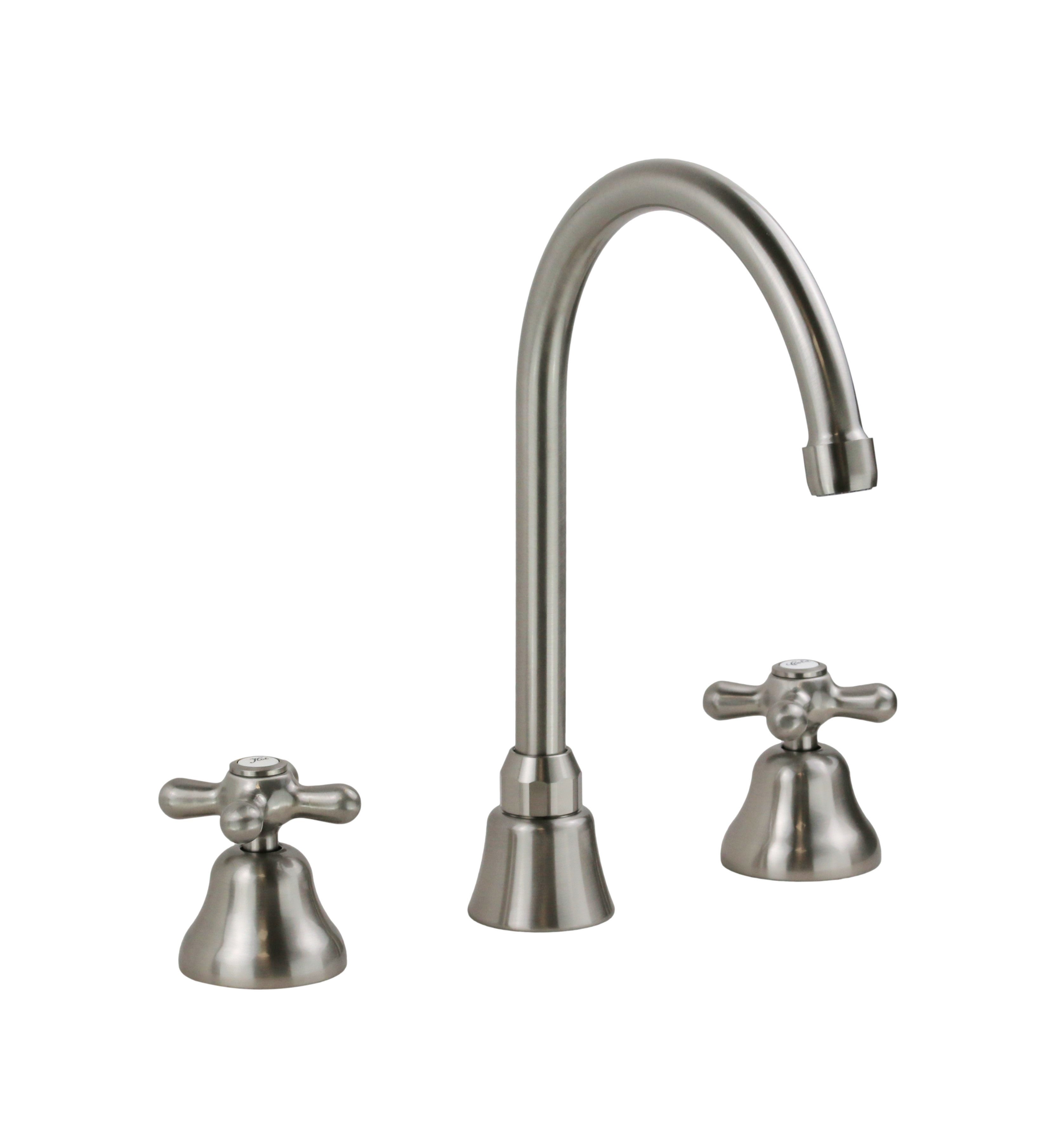 Rubinetto per lavabo a 3 fori, con 2 maniglie e 3 fori, in nichel