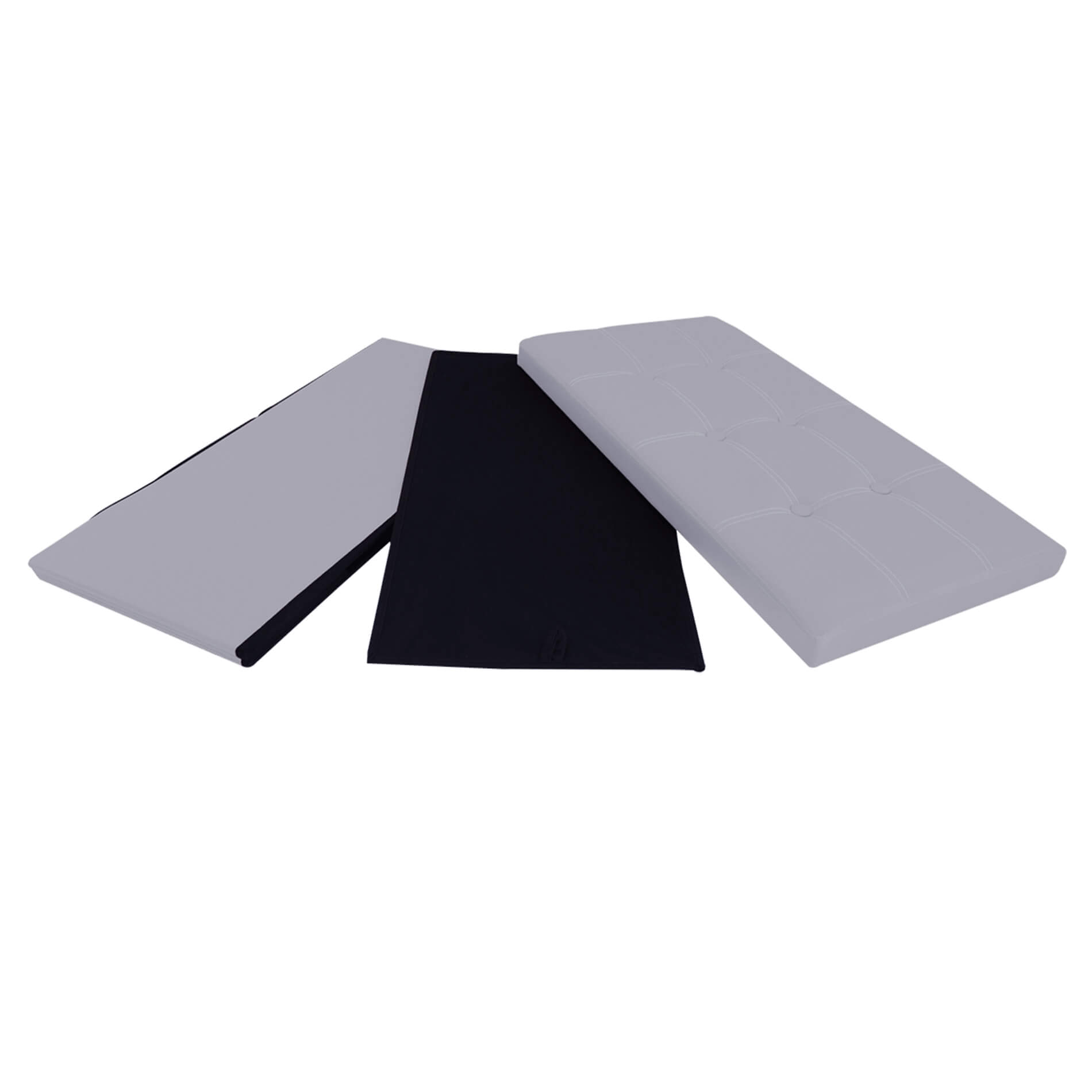 Pouf Coffre De Rangement Mobili Rebecca Banc Rectangle Gris Stokage 38x76x38 - 8