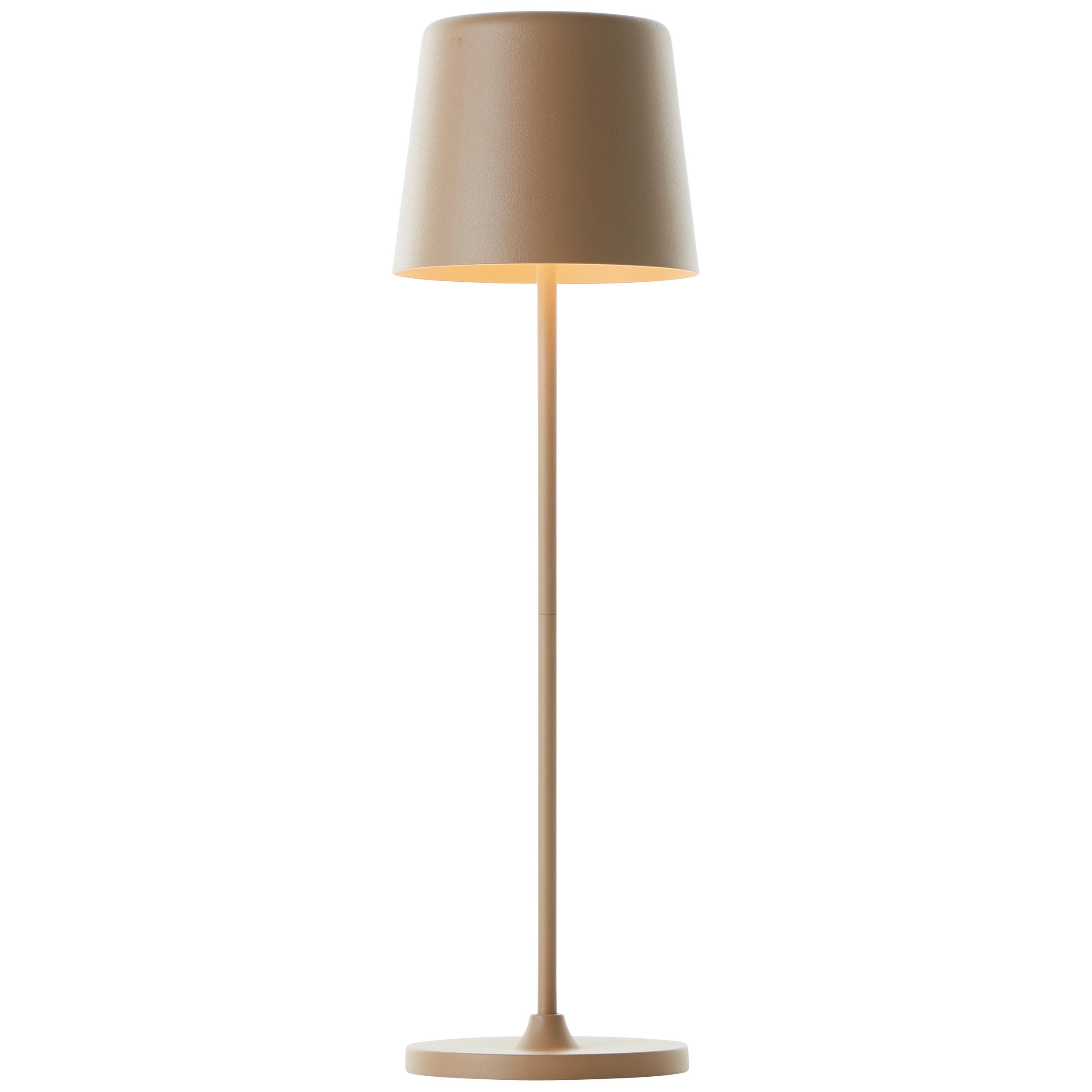 Brilliant Kaami Lampa stołowa ogrodowa LED, 37 cm, kolor cappuccino, matowy metal/złoty bambus, zintegrowana dioda LED 2 W