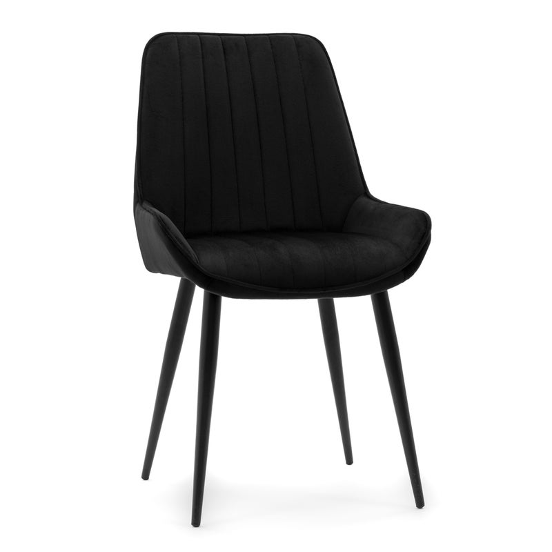 Krzesło tapicerowane do salonu jadalni welur LUCA czarny