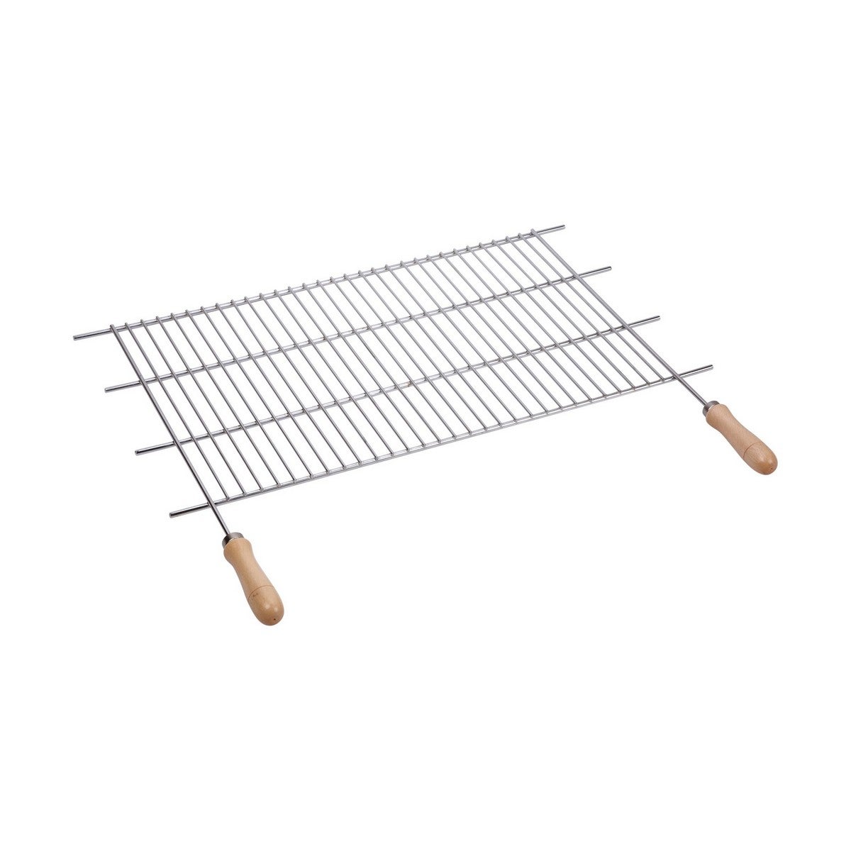 Sauvic 02475 - Parrilla Barbacoa zincada Recortable, con Mangos de Madera, 80 x 40 cm