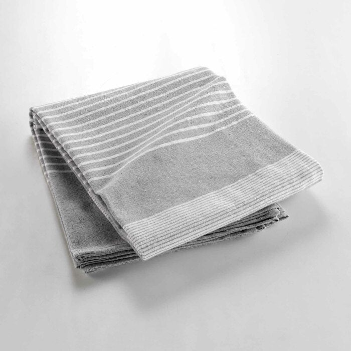 Couvre lit 2 personnes 220 x 240 cm coton/polyester tisse adele Gris - 3