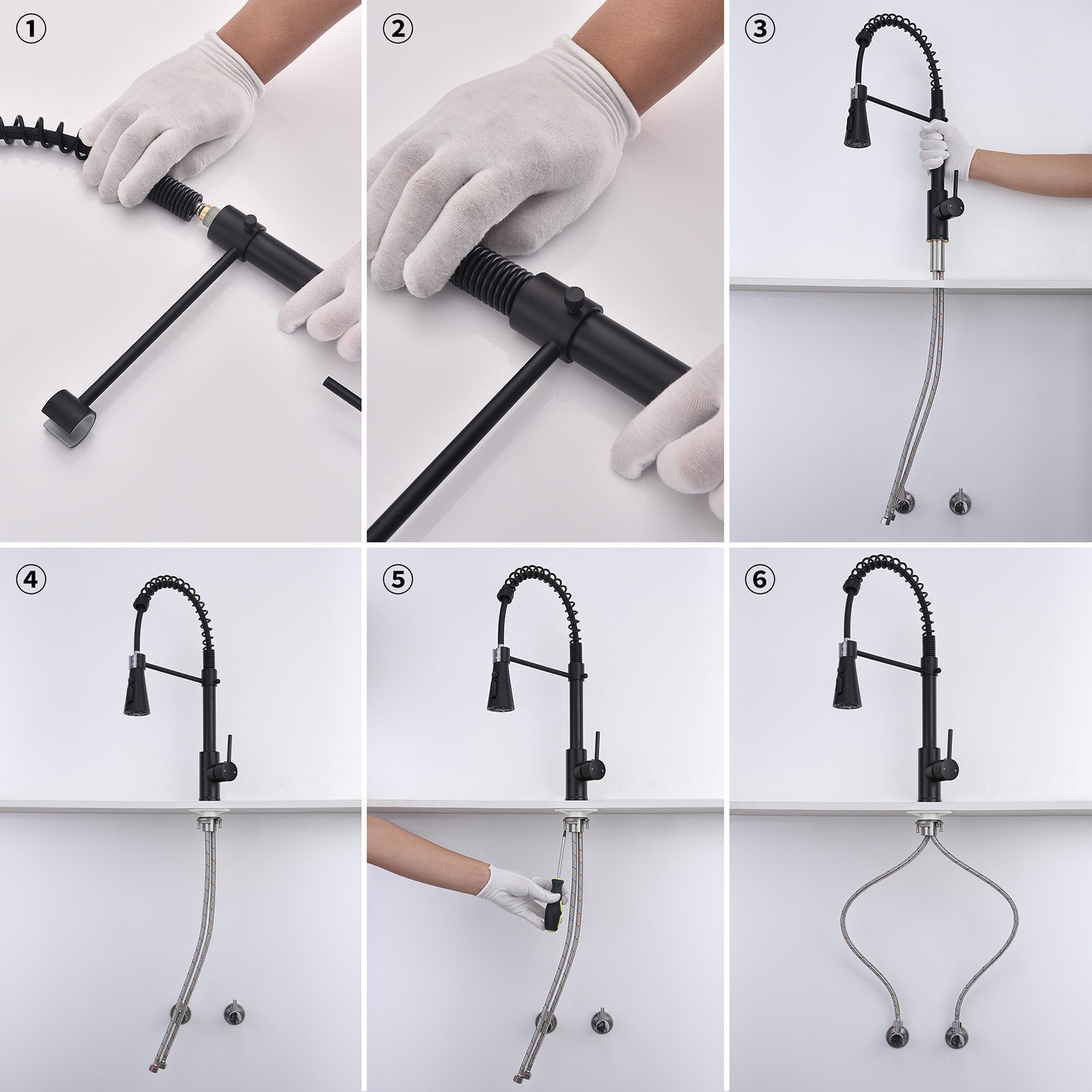 Miscelatore da cucina con molla di spruzzo Rubinetto da cucina Rubinetti da cucina Rubinetto per lavello con rotazione a 360° 4 getti Scelta di - 6