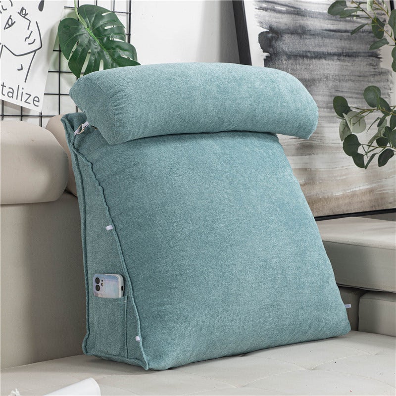YASHANG Coussin Triangulaire de Lecture avec Cou réglable, Soutien du Dos, Coussin de Dossier pour canapé, lit, tête de lit45 x 45 x 20 cm