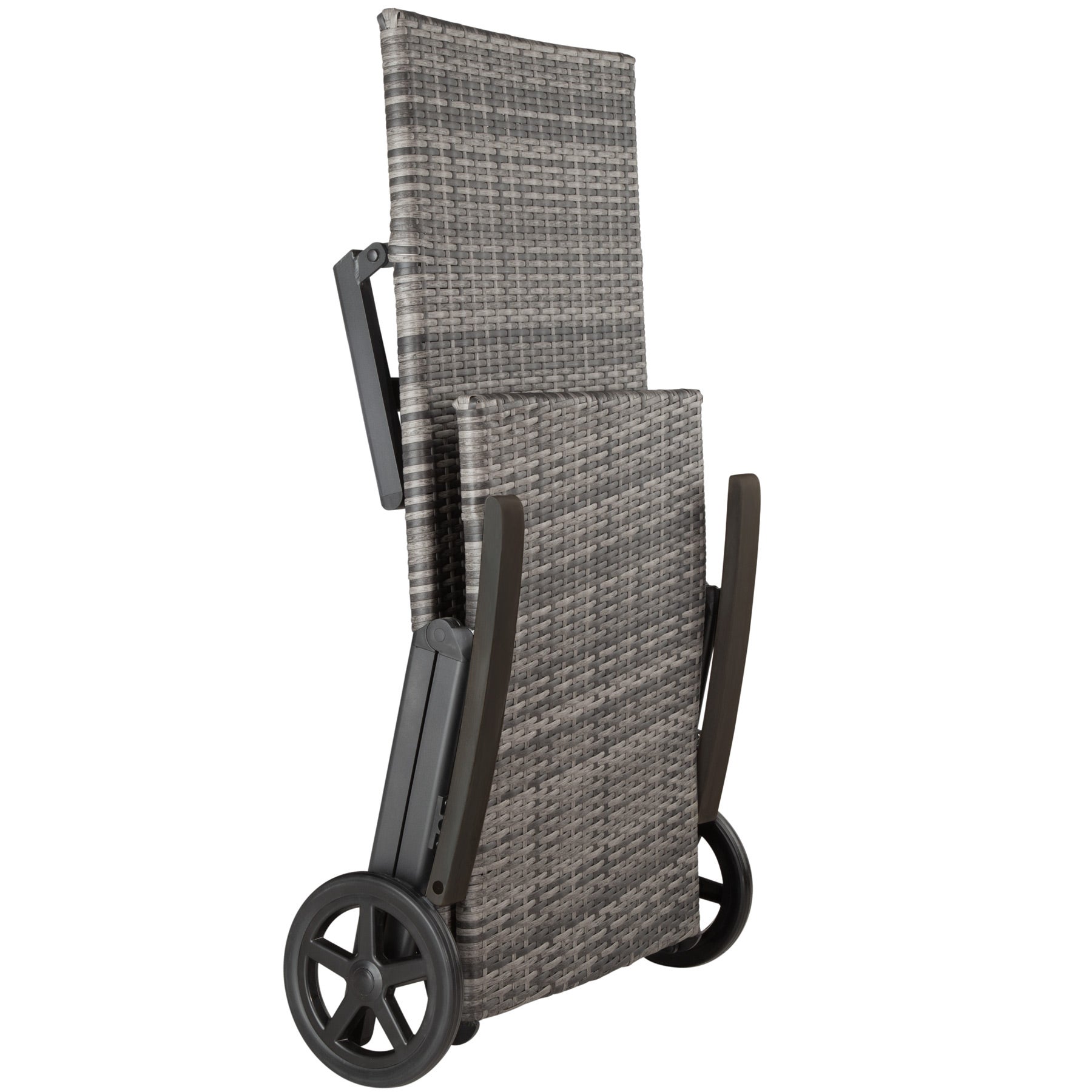 Lettino prendisole grigio con telaio in alluminio, pieghevole TECTAKE - 5