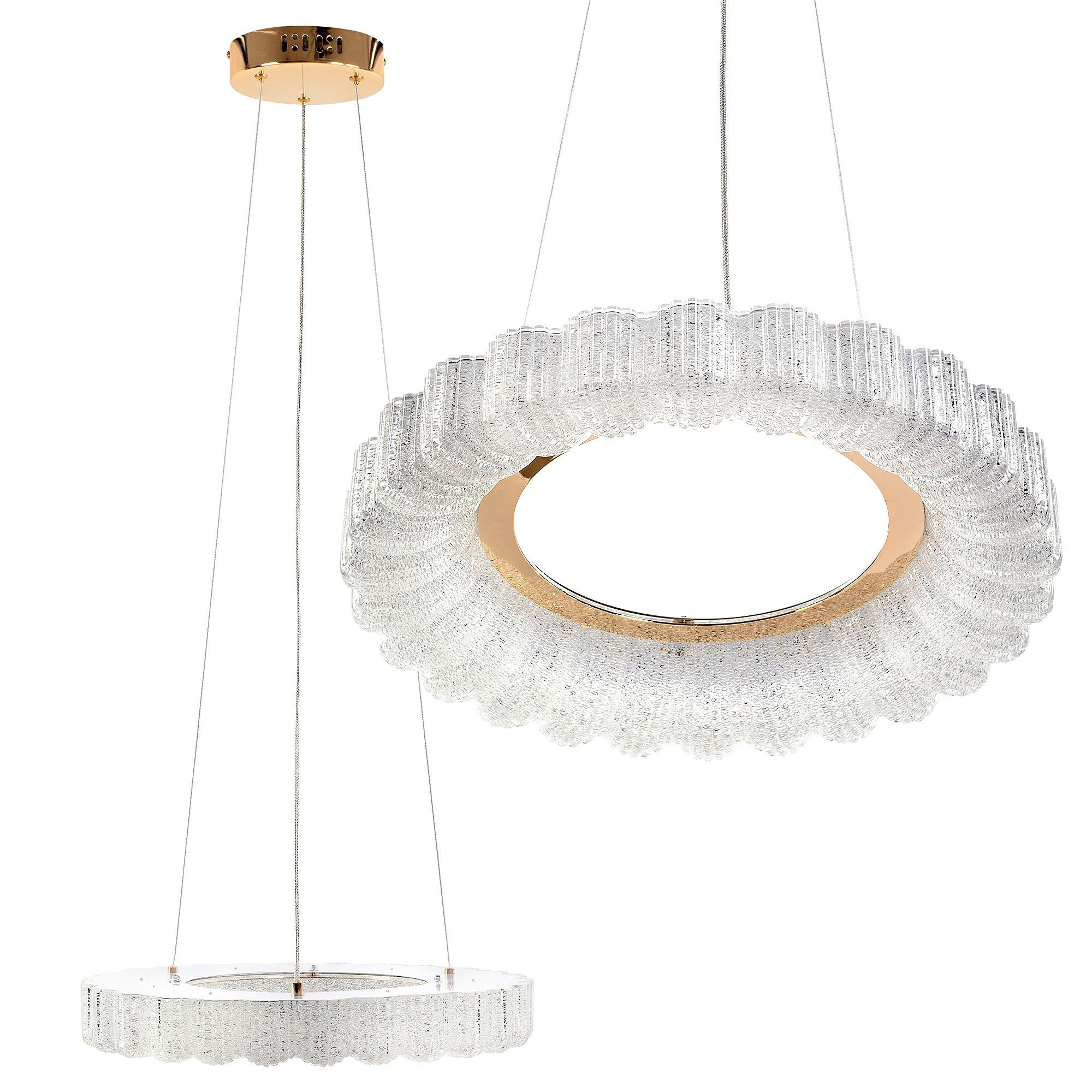 Lampa Sufitowa Wisząca Led Toolight Led Ms018-Cp Różowe Złoto 40Cm