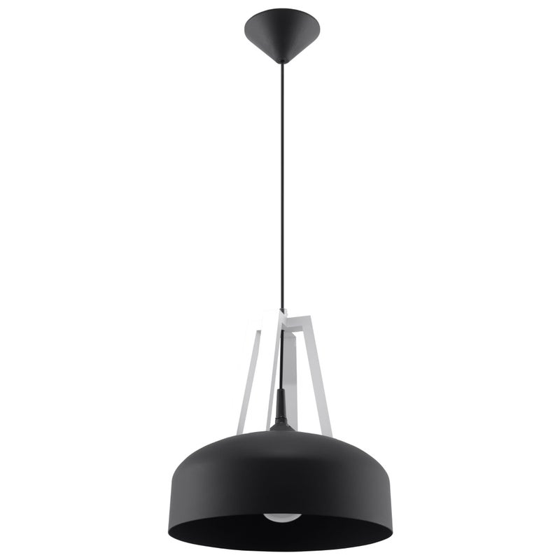 Lampa wisząca Casco czarno-biała 1xE27x60W wym: 100 x 30 x 30 cm aluminium Sollux Lighting