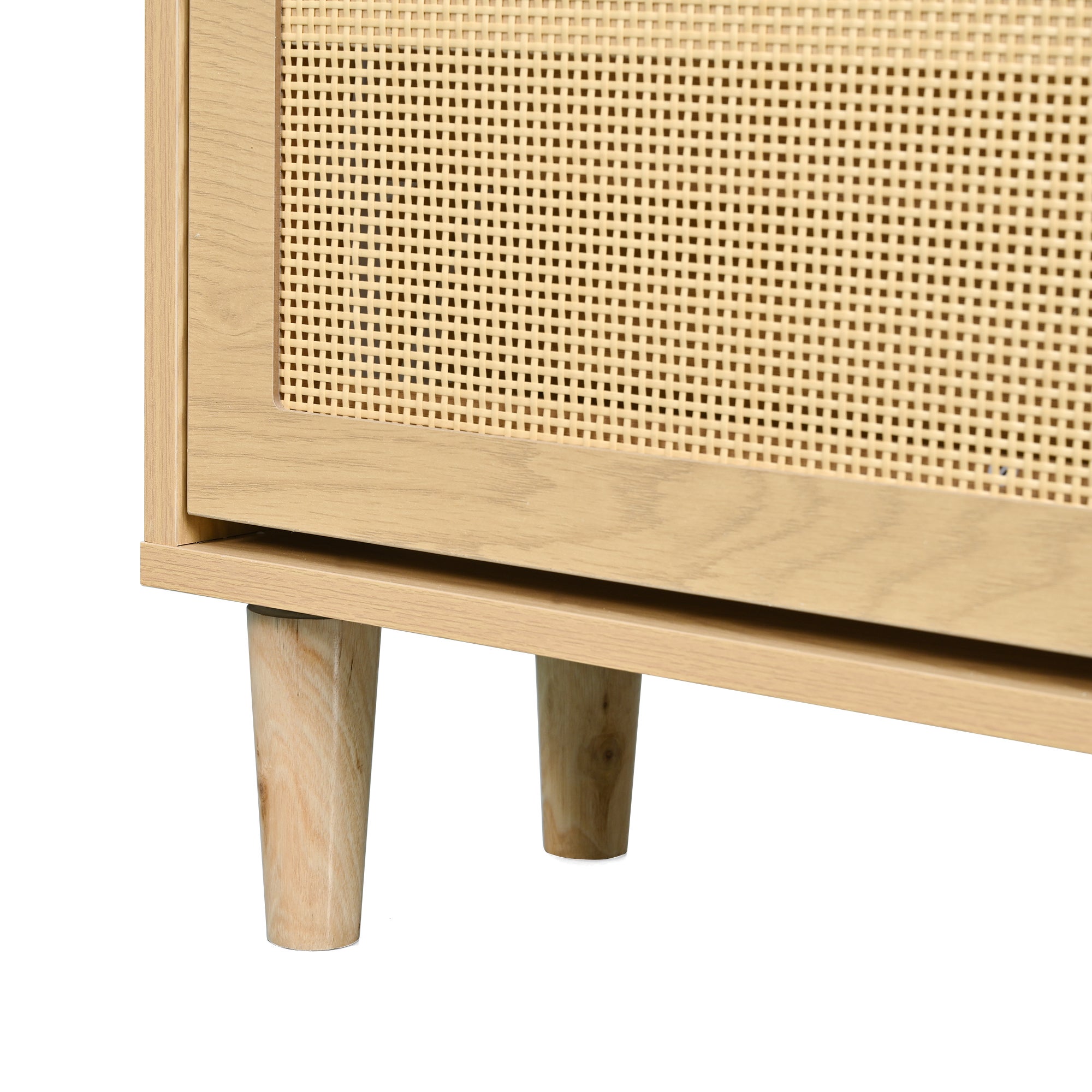 Meuble chaussures 100x25x90cm 4 tiroirs rabattables style campagne en rotin et bois entrée chambre salon - 7