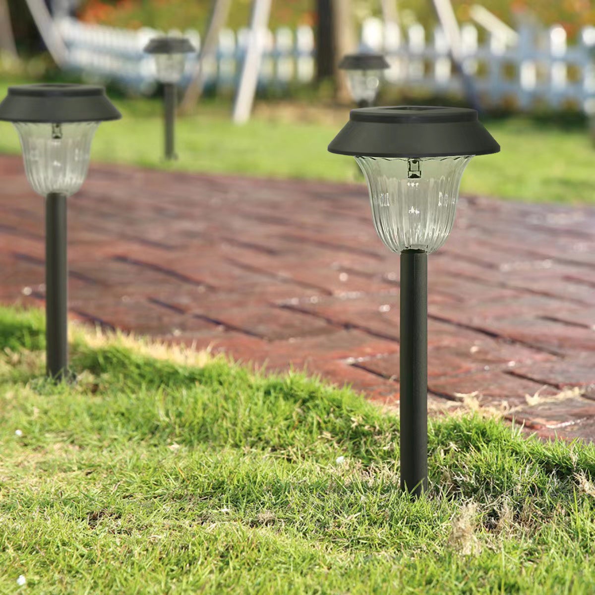 Lampa solarna LED VR100 wbijana ogrodowa 38cm IP44 zimna biel 6000K czarna MasterLED - 3